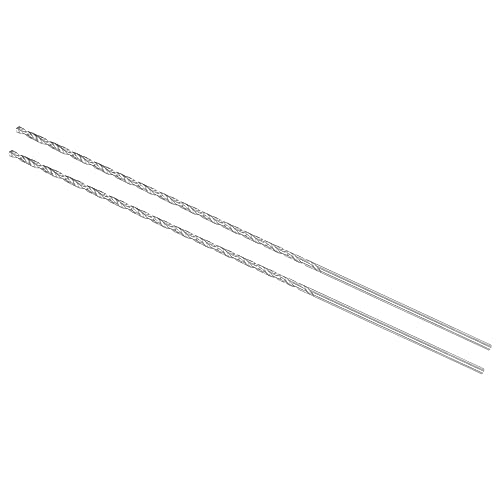 CoCud Extra Langer Spiralbohrer Bohrer 2mm Bohrer Durchmesser 160mm Gesamt Länge Schnellarbeitsstahl Spiralbohrer Bit - (Anwendung: für Kupfer Metall Holz Aluminium) 2Stk von CoCud