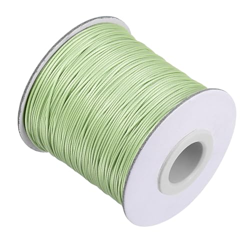 CoCud Gewachster Polyester-Schnur, 173 Yards (ca. 159 m) Länge, 0,5 mm Durchmesser, weiches glattes Perlenfaden Hellgrün - (Anwendungen: für DIY-Bastelprojekte) von CoCud