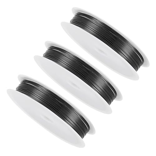 CoCud Kupferdraht, 24 Gauge 0,5 mm Durchmesser, 6,5 m Länge, Kupfer, rostfreier glatter Perlen-Draht schwarz - (Anwendungen: für DIY-Bastelarbeiten), 3 Stück von CoCud