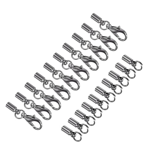 CoCud Lederkordel-Endkappe mit Karabinerverschlüssen, 2,5 mm Innendurchmesser, Schmuckverbinder, Schwarz – (Anwendungen: für Armbänder und Halsketten), 10 Stück von CoCud