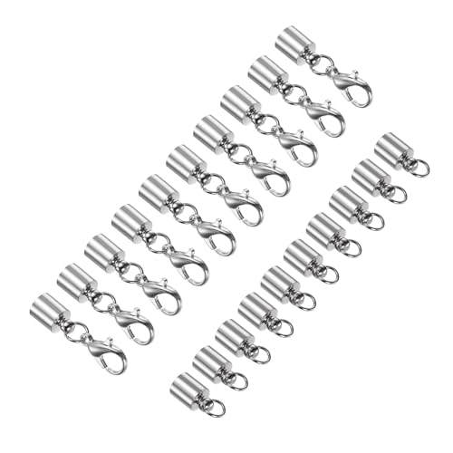 CoCud Lederkordel-Endkappe mit Karabinerverschlüssen, 5,5 mm Innendurchmesser, Schmuckverbinder, Silberton – (Anwendungen: für Armbänder und Halsketten), 10 Stück von CoCud