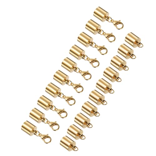 CoCud Lederkordel-Endkappe mit Karabinerverschlüssen, 8,5 mm Innendurchmesser, Schmuckverbinder, rotgoldfarben – (Anwendungen: für Armbänder und Halsketten), 5 Stück von CoCud