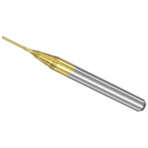 CoCud Mais-Endfräser, 0,7 mm Schneiddurchmesser 3,175 mm 1/8" Schaft, Ti-beschichteter Vollhartmetall-CNC-Fräser - (Anwendungen: für Leiterplatten, Holz, Kunststoff) von CoCud