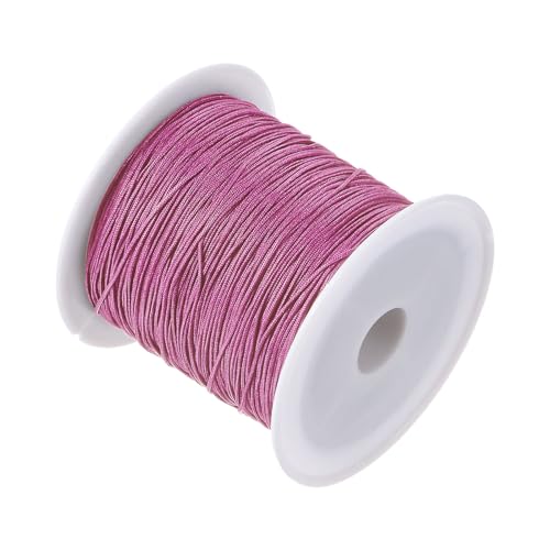 CoCud Nylon Knotting Cord, 0,6 mm Durchmesser, 50 Yards (ca. 45 m) Länge, Nylon weicher glatter Perlenfaden, Charm Pink - (Anwendungen: für DIY Handwerk Rot) von CoCud
