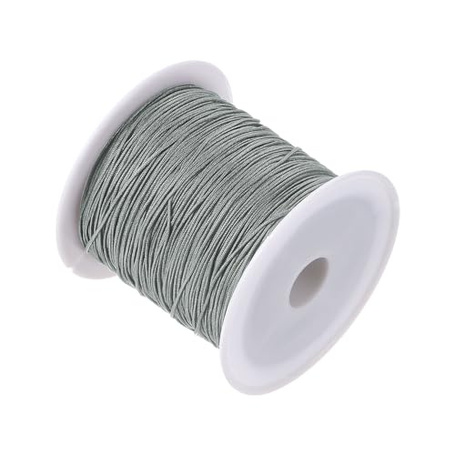 CoCud Nylon Knotting Cord, 0,6 mm Durchmesser, 50 Yards (ca. 45 m) Länge, Nylon weicher glatter Perlenfaden Grau - (Anwendungen: für DIY Bastelarbeiten Rot) von CoCud