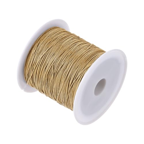 CoCud Nylon Knotting Cord, 0,6 mm Durchmesser, 50 Yards (ca. 45 m) Länge, Nylon weicher glatter Perlenfaden Khaki - (Anwendungen: für DIY Handwerk Rot) von CoCud