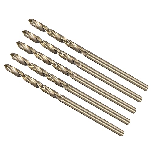 CoCud Spiralbohrer 2.1mm Bohrer Bit Durchmesser 48mm Gesamt Länge M35 Hoch Geschwindigkeit Stahl Vollständig Geschliffen Gedreht - (für Metall Holzarbeiten Plastik Aluminium) 5Stk von CoCud