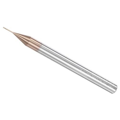 CoCud VHM-Vierkantfräser, 0,5 mm x 4 mm Schneiden, Langhals, Titan (Nano-Scale) Beschichtetes Hartmetall, 2 Schneiden, CNC-Fräser-Bits - (Anwendungen: für Edelstahl, Gusseisen, Metall) von CoCud