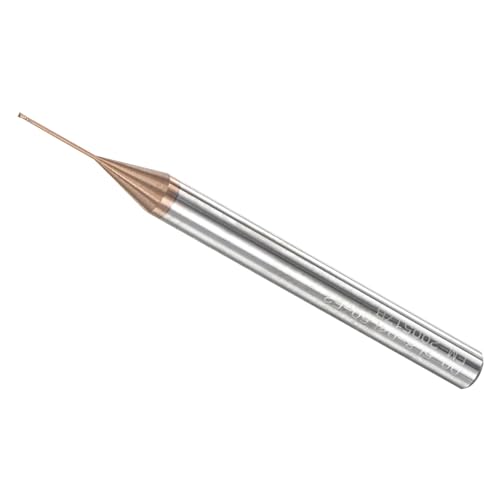 CoCud Vierkantstirnfräser, 0,5 mm x 8 mm Schneiden, Langhals, Titan (Nano-Scale) beschichtetes Karbid, 2 Schneiden CNC-Fräser-Bits - (Anwendungen: für Edelstahl, Gusseisen, Metall) von CoCud
