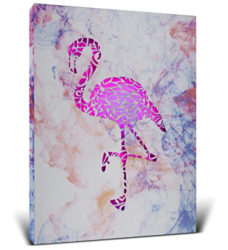 CoTa Global Flamingo Leuchtende LED Wandkunst,Fun Changing Color LED Light Up Bild Kunst für Schlafzimmer, Moderne Wandbehang Wohnzimmer Kunst, Nautische Kunst Nachtlicht, 40.6x30.5 cm von CoTa Global