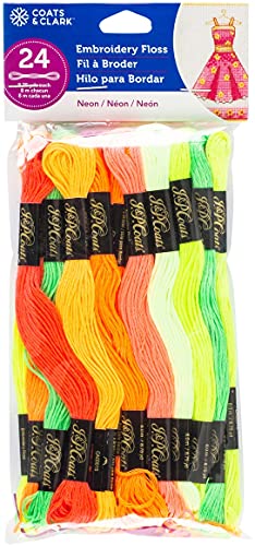 Coats & Clark 6-Strand Embroidery Floss Pack 24/Pkg-Neons von Coats