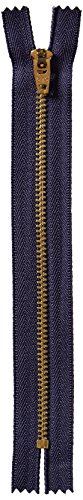 Coats & Clark COATS&CLARK Inc F2707-013 Messingjean-Metall-Reißverschluss, 17,8 cm, Marineblau von Coats & Clark