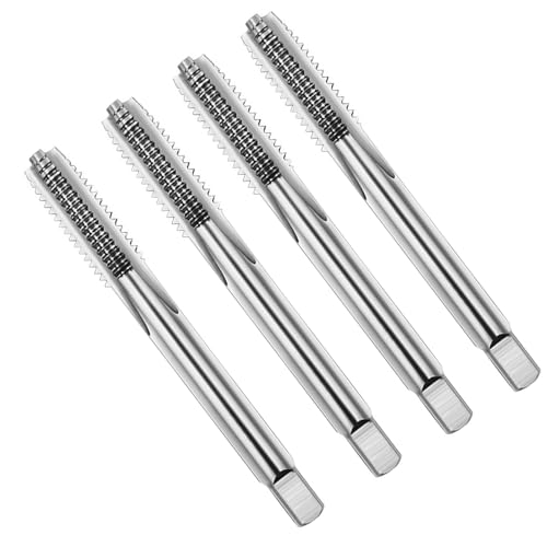 4 Stück metrische Feingewindebohrer M18 x 2 mm HSS Maschinen-Rechtsgewindebohrer M18 x 2 mm aus Hochleistungsschnellstahl 6542 mit geraden Nuten zum Gewindeschneiden für Stahl und Edelstahl von Coavoo