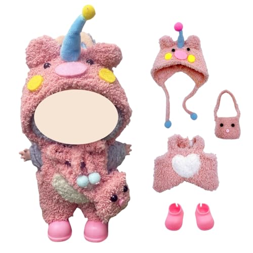 Cobeda 17 cm Kleidung für beliebte Puppen, 4-teilige Kleidung für Puppen-Outfit, Zubehör für süße Puppenkleidung, rosa Hut + Overall + Tasche + Schuh, keine Puppe enthalten Cobeda 17 cm Kleidung für beliebte Puppen, 4-teilige Kleidung für Puppen-Outfit, Zubehör für süße Puppenkleidung, rosa Hut + Overall + Tasche + Schuh, keine Puppe enthalten von Cobeda