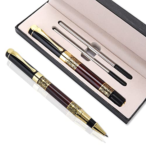 Cobee® Luxus Kugelschreiber, 1,0 mm Business Metall Kugelschreiber mit 2 Minen schwarze Tinte glatter Schreib Tintenroller, ausgefallener Kugelschreiber, Geschenk für Männer Frauen (rot) von Cobee