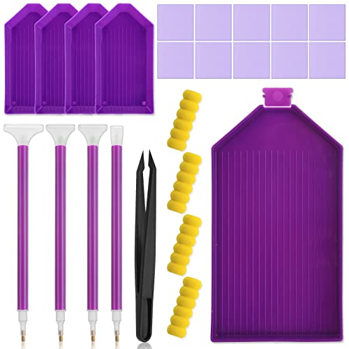 Cobee®25pcs Diamond Art Painting Zubehör Set,5d Diy Malwerkzeuge Stifte Kits Sets Malzubehör mit Stift, Pinzette, Stifthülsen,Klebeton,Kunststoffschale für Erwachsene und Kinder Kunst Diy Handwerk von Cobee