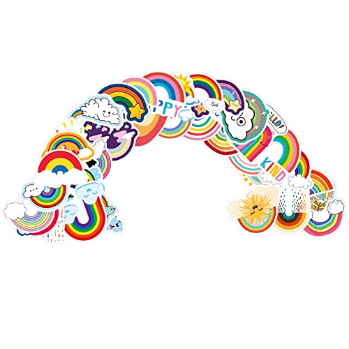 Cobee 100 Stück Regenbogen Aufkleber für Wasserflaschen, wasserdichter Vinyl Aufkleber von Cobee