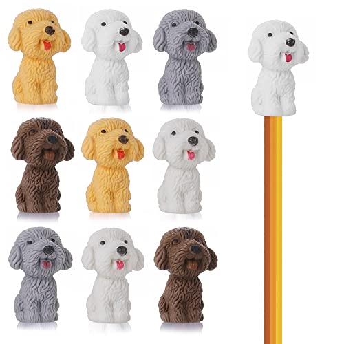 Cobee Radiergummis mit niedlichem Hund, 10 Stück, lustige Tier Radiergummis, Mini Radiergummi für Partygeschenke, Hausaufgabenbelohnungen, Geschenk von Cobee