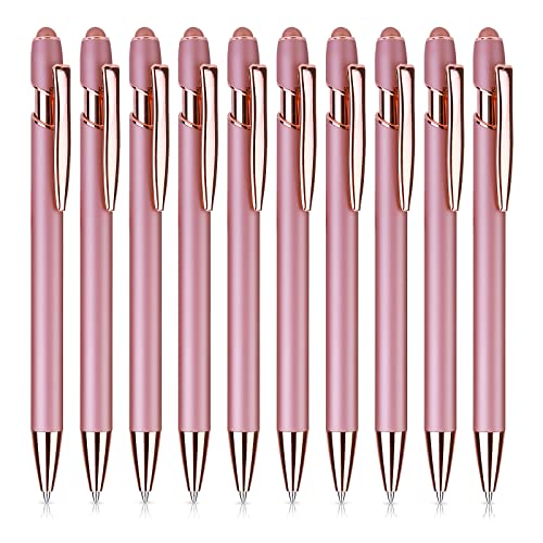 Cobee Kugelschreiber mit Stylusspitze, 10 Stück 1,0 mm 2 in 1 Roségold Einziehbarer Schwarze Tinte Metallstift Mittlere Spitze Schreibstift Stylus Pen für Touchscreens Schule Büro Geschenkartikel Cobee Kugelschreiber mit Stylusspitze, 10 Stück 1,0 mm 2 in 1 Roségold Einziehbarer Schwarze Tinte Metallstift Mittlere Spitze Schreibstift Stylus Pen für Touchscreens Schule Büro Geschenkartikel von Cobee