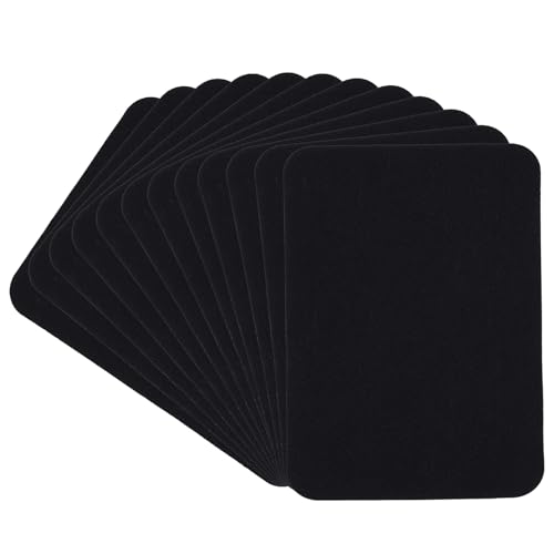 cobee 12 Stück Flicken zum Aufbügeln, Iron On Repair Patches 10,5 x 7,5 cm Stoff-Reparaturflicken Reparatur Patches Selbstklebende Aufbügelflicken für Jeans T-Shirt Kleidung Rucksack(Schwarz) von Cobee