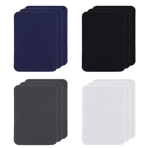 cobee 12 Stück Flicken zum Aufbügeln, Iron On Repair Patches 10,5 x 7,5 cm Stoff-Reparaturflicken Reparatur Patches Selbstklebende Aufbügelflicken für Jeans T-Shirt Kleidung Rucksack (Mehrfarbig) von Cobee
