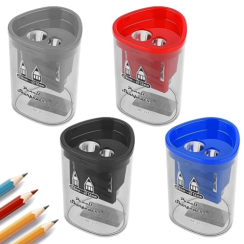 cobee 4 Stück Bleistiftspitzer mit Behälter, handgehaltene Bleistiftspitzer mit zwei Löchern, tragbarer manueller Bleistiftspitzer für Schule, Büro, Zuhause, Kinder, Studenten cobee 4 Stück Bleistiftspitzer mit Behälter, handgehaltene Bleistiftspitzer mit zwei Löchern, tragbarer manueller Bleistiftspitzer für Schule, Büro, Zuhause, Kinder, Studenten von Cobee