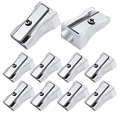 cobee Bleistiftspitzer 10 Stück Einloch-Aluminiumlegierung Bleistiftspitzer Handheld Metall-Bleistiftspitzer Mini-Bleistiftspitzer Metallkeil-Anspitzer für Bleistifte Erwachsene Kinder Schulen Büros cobee Bleistiftspitzer 10 Stück Einloch-Aluminiumlegierung Bleistiftspitzer Handheld Metall-Bleistiftspitzer Mini-Bleistiftspitzer Metallkeil-Anspitzer für Bleistifte Erwachsene Kinder Schulen Büros von Cobee