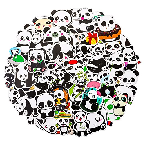 cobee 100 Stück Niedliche Panda Aufkleber, Vinyl Panda Aufkleber dekorative Cartoon Aufkleber wasserdichte Tier Aufkleber DIY Dekorationen für Laptop Wasserflaschen von Cobee