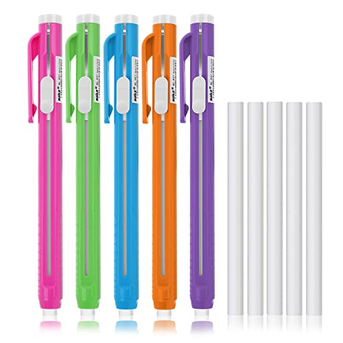 cobee Radiergummi Set, 5 einziehbare Klick Radiergummi Stiftschalen mit 5 Radiergummis, Druckbleistift, Radiergummis für Kinder, Studenten, Lehrer, Künstler, Malen, Schreiben, Zuhause, Schule (A) cobee Radiergummi Set, 5 einziehbare Klick Radiergummi Stiftschalen mit 5 Radiergummis, Druckbleistift, Radiergummis für Kinder, Studenten, Lehrer, Künstler, Malen, Schreiben, Zuhause, Schule (A) von Cobee