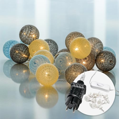CozyHome Cotton Ball blau Lichterkette innen mit Stecker | 6m 20 LED warmweiss | cotton balls lichterkette kinderzimmer junge kinderzimmer hausbett deko | lichter-ketten Kugeln für Baby Zimmer CozyHome Cotton Ball blau Lichterkette innen mit Stecker | 6m 20 LED warmweiss | cotton balls lichterkette kinderzimmer junge kinderzimmer hausbett deko | lichter-ketten Kugeln für Baby Zimmer von Cobus