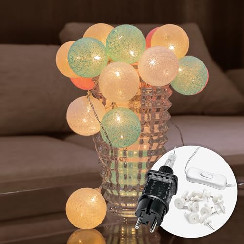 CozyHome Cotton Ball pink Lichterkette innen strombetrieben | 6m 20 LED warmweiß | lichterkette kinderzimmer mädchen Baumwollkugeln mit licht dekoration | rosa lichterkette bunt schlafzimmer CozyHome Cotton Ball pink Lichterkette innen strombetrieben | 6m 20 LED warmweiß | lichterkette kinderzimmer mädchen Baumwollkugeln mit licht dekoration | rosa lichterkette bunt schlafzimmer von Cobus