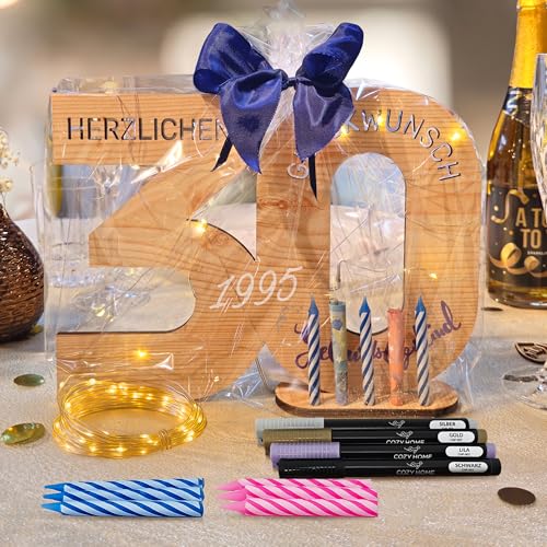 CozyHome Holz Gästebuch 30. Geburtstag Deko - Inkl. Lichterkette + 6 Kerzen & 4 Stifte I Geschenk 30. Geburtstag Frau Frauen Männer Geldgeschenke Geburtstag Geschenk 30er Geburtstag CozyHome Holz Gästebuch 30. Geburtstag Deko - Inkl. Lichterkette + 6 Kerzen & 4 Stifte I Geschenk 30. Geburtstag Frau Frauen Männer Geldgeschenke Geburtstag Geschenk 30er Geburtstag von Cobus