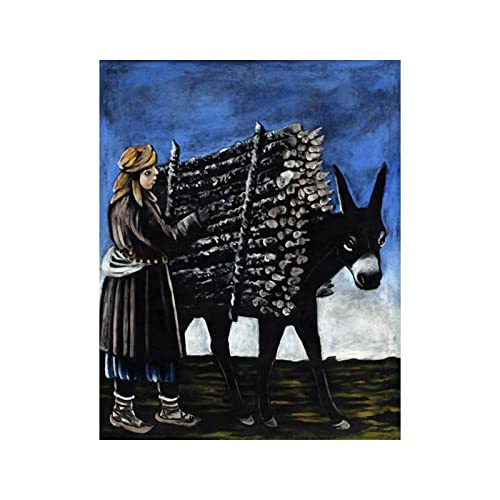 Niko Pirosmani Gemälde,Berühmte Leinwanddrucke"Firewood Seller Boy"Reproduktion Druck auf Leinwand,Leinwand Wandkunst Bilder für Wohnzimmer Dekoration 30x40cm(12x16in) Rahmenlos von CocLux