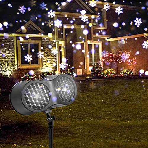 Weihnachten Projektor Schneeflocken Projektor, LED Projektionslampe Weihnachten mit Fernbedienung, Schneefall Effekt Projektor,IP65 Wasserdicht, Weihnachtsbeleuchtung für Außen Garten Deko von Cockjun