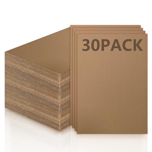 Coco Berming 30 Stück A4 Wellpappe zum Basteln, 3mm Dicke Pappe, Cardboard, Braun Kraftpapier für DIY, Malen, Kreatives Modellieren, Kunsthandwerk, Kurierverpackungen (A4) von Coco Berming