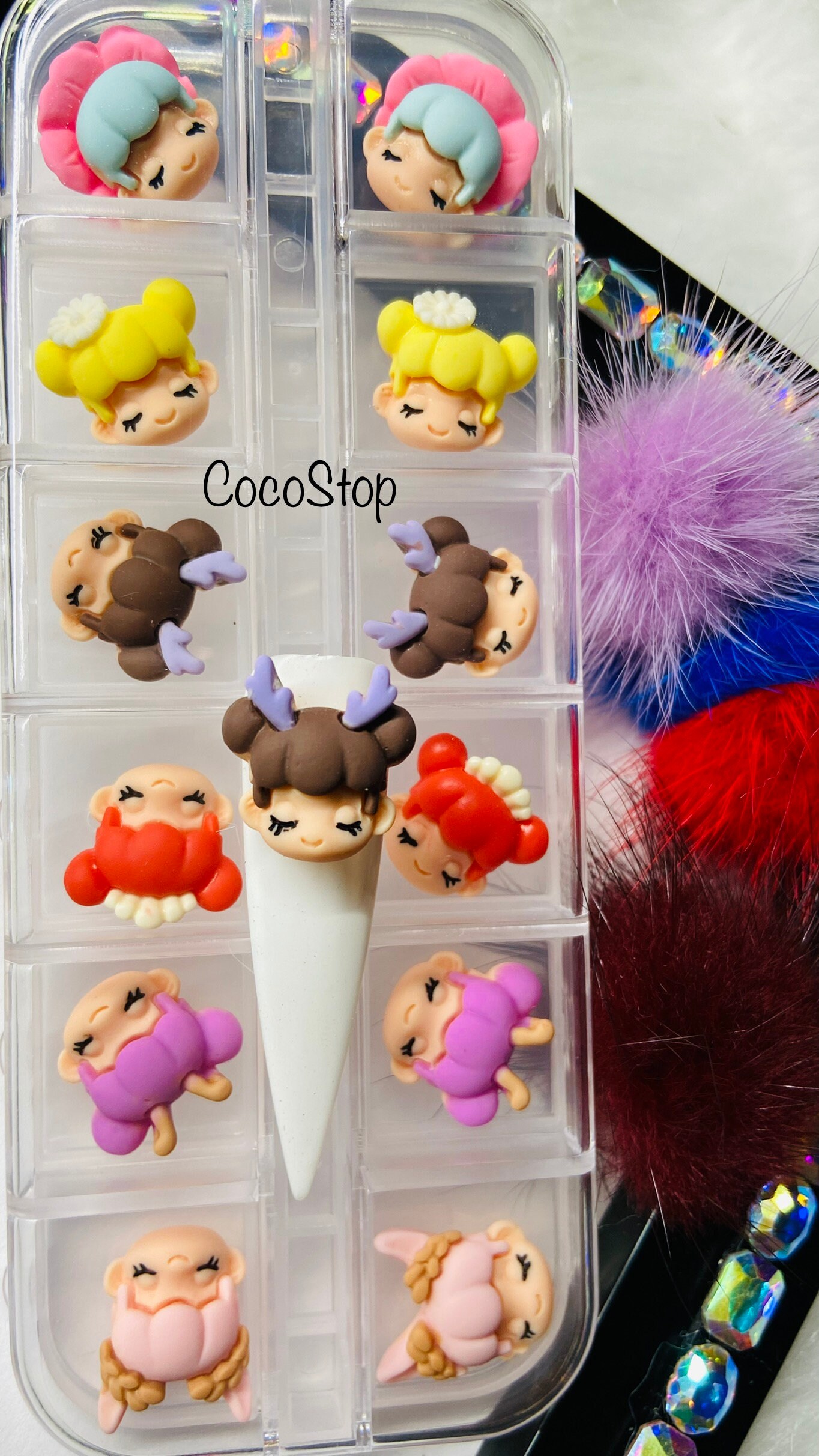 12 Stück Kawaii Baby Puppen Gesicht Nailart Charms 12 Stück Kawaii Baby Puppen Gesicht Nailart Charms von CocoStop