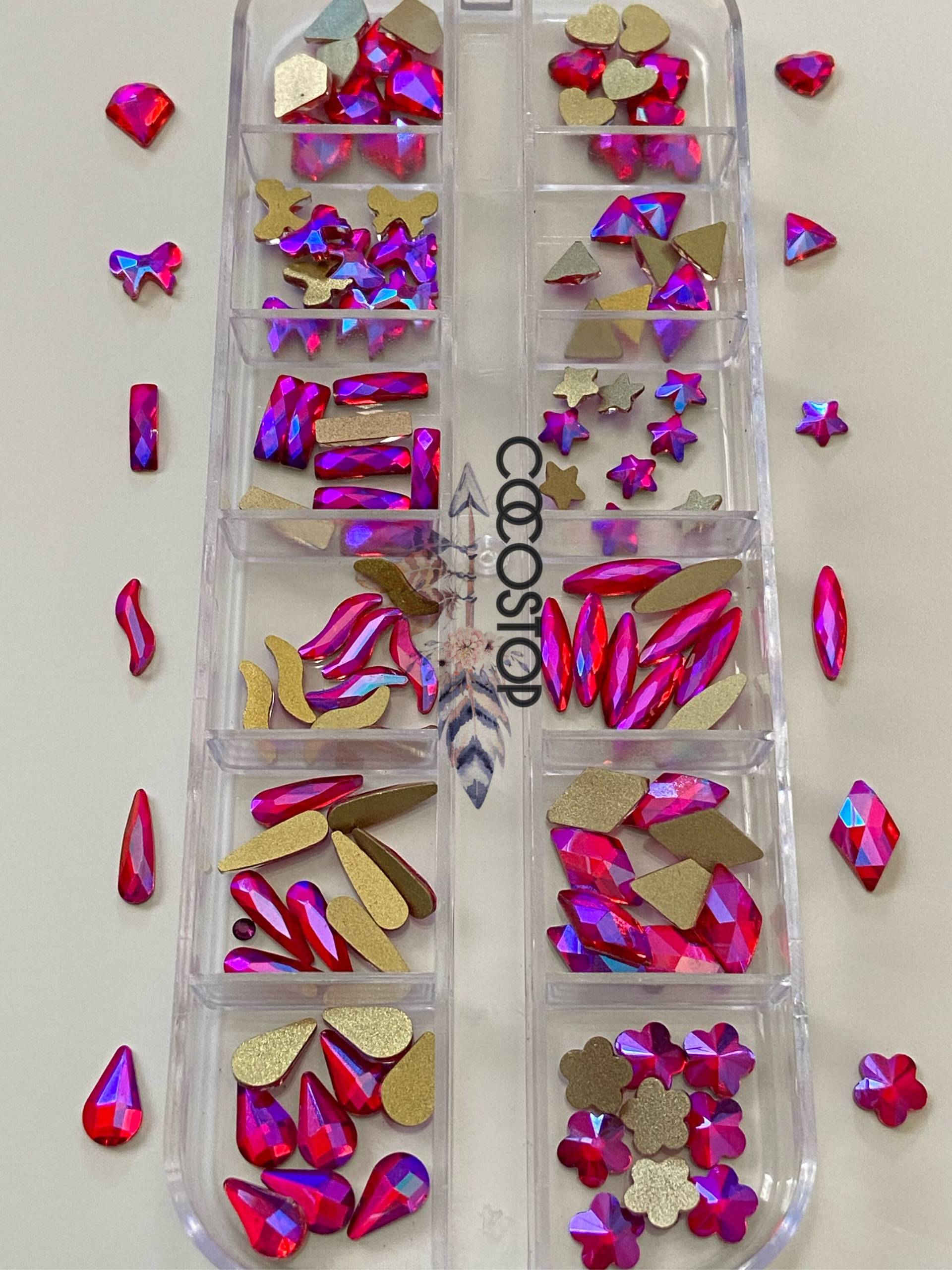 120 Stück Ab Pinke Nagel Strass Box von CocoStop