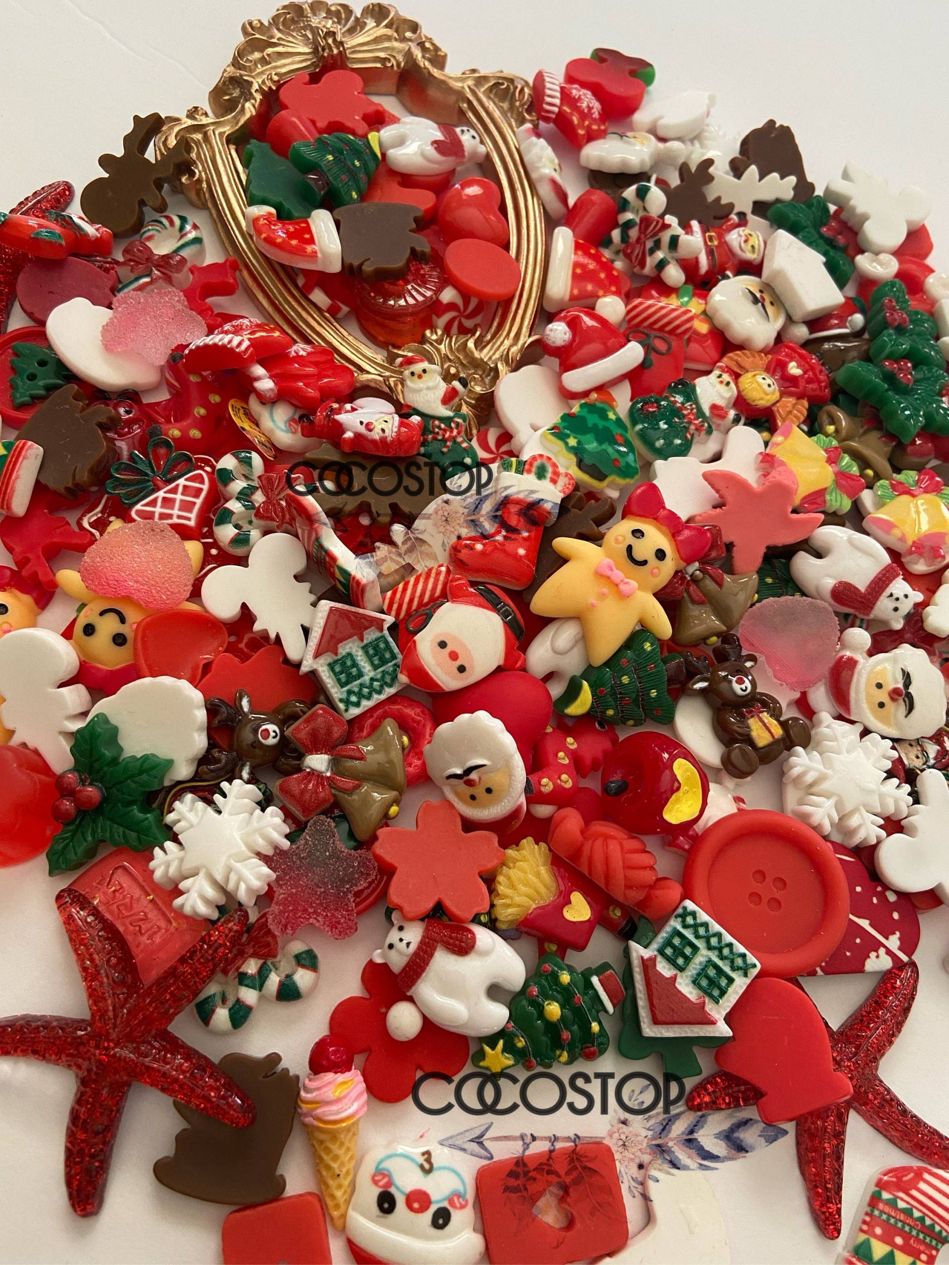 30 Stück Harz Weihnachten Kawaii Nagel Charms/Schneeflocke 3D Nail Art Handwerk Diy Dekorationen von CocoStop