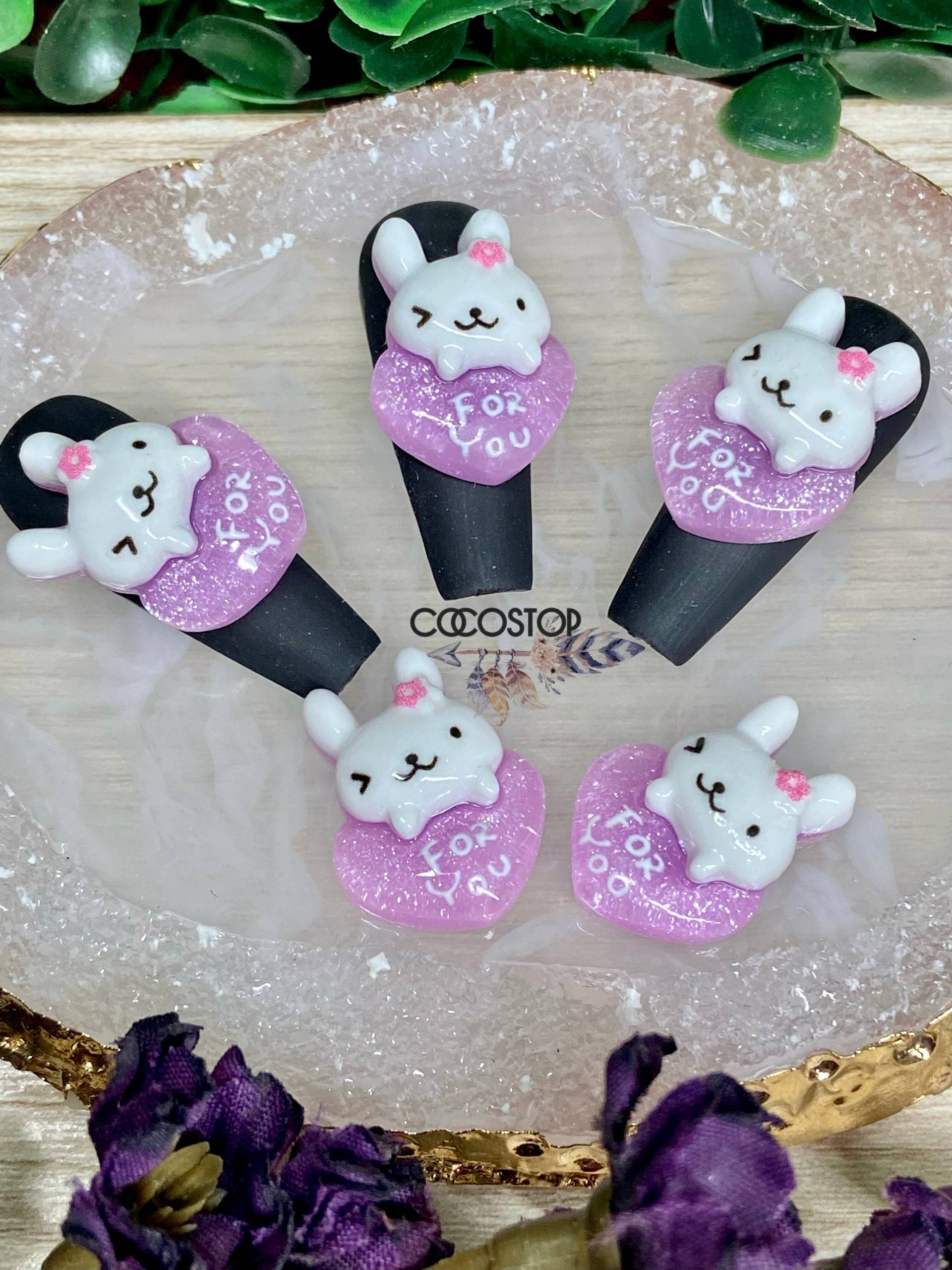 5/10 Stück Liebe Herz Kaninchen Kawaii Nagel Charms 3D Nailart 5/10 Stück Liebe Herz Kaninchen Kawaii Nagel Charms 3D Nailart von CocoStop
