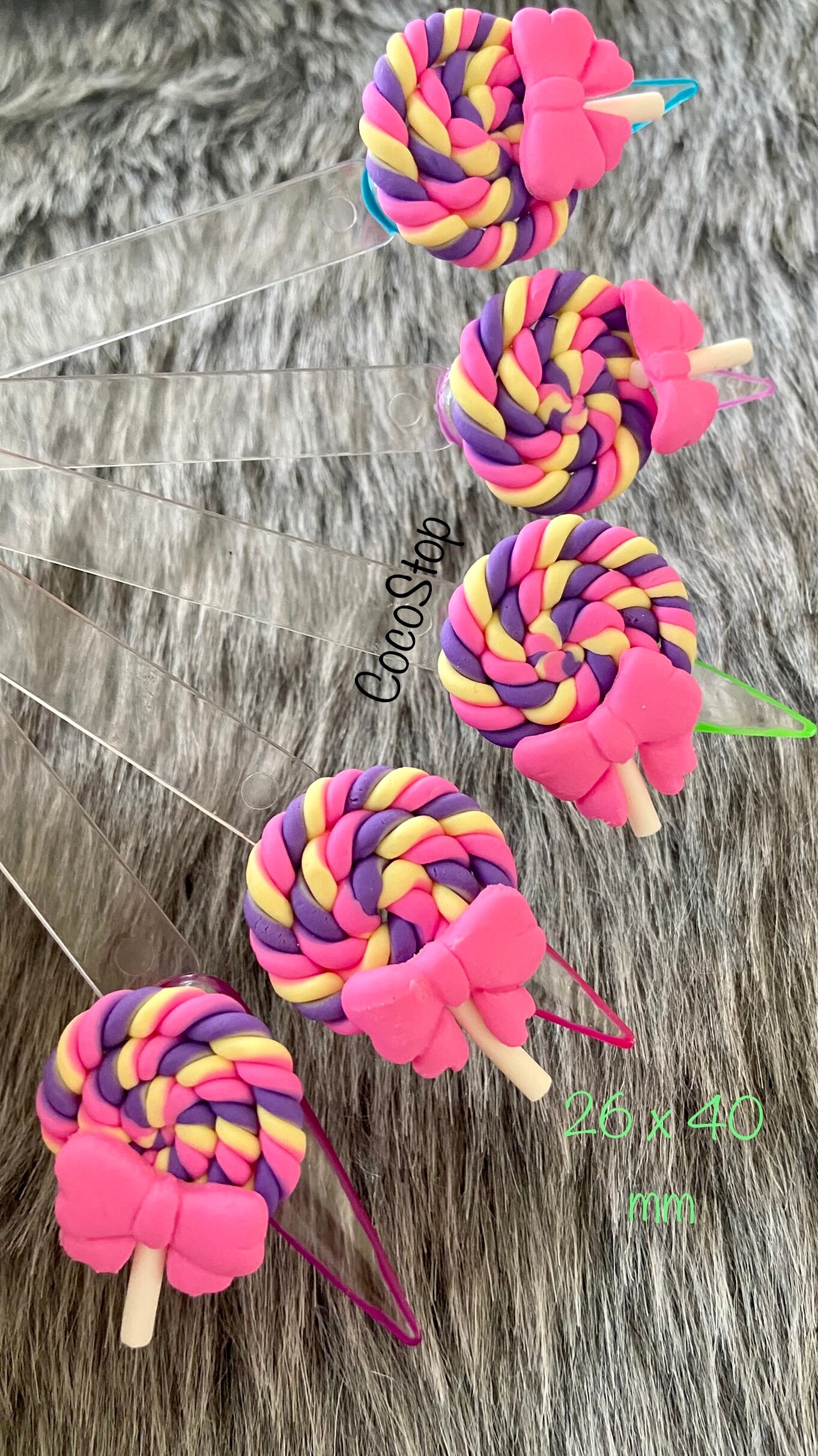 5 Stück Kawaii Schleife Knoten Lollipops Candy 3D Nagel Charms 5 Stück Kawaii Schleife Knoten Lollipops Candy 3D Nagel Charms von CocoStop