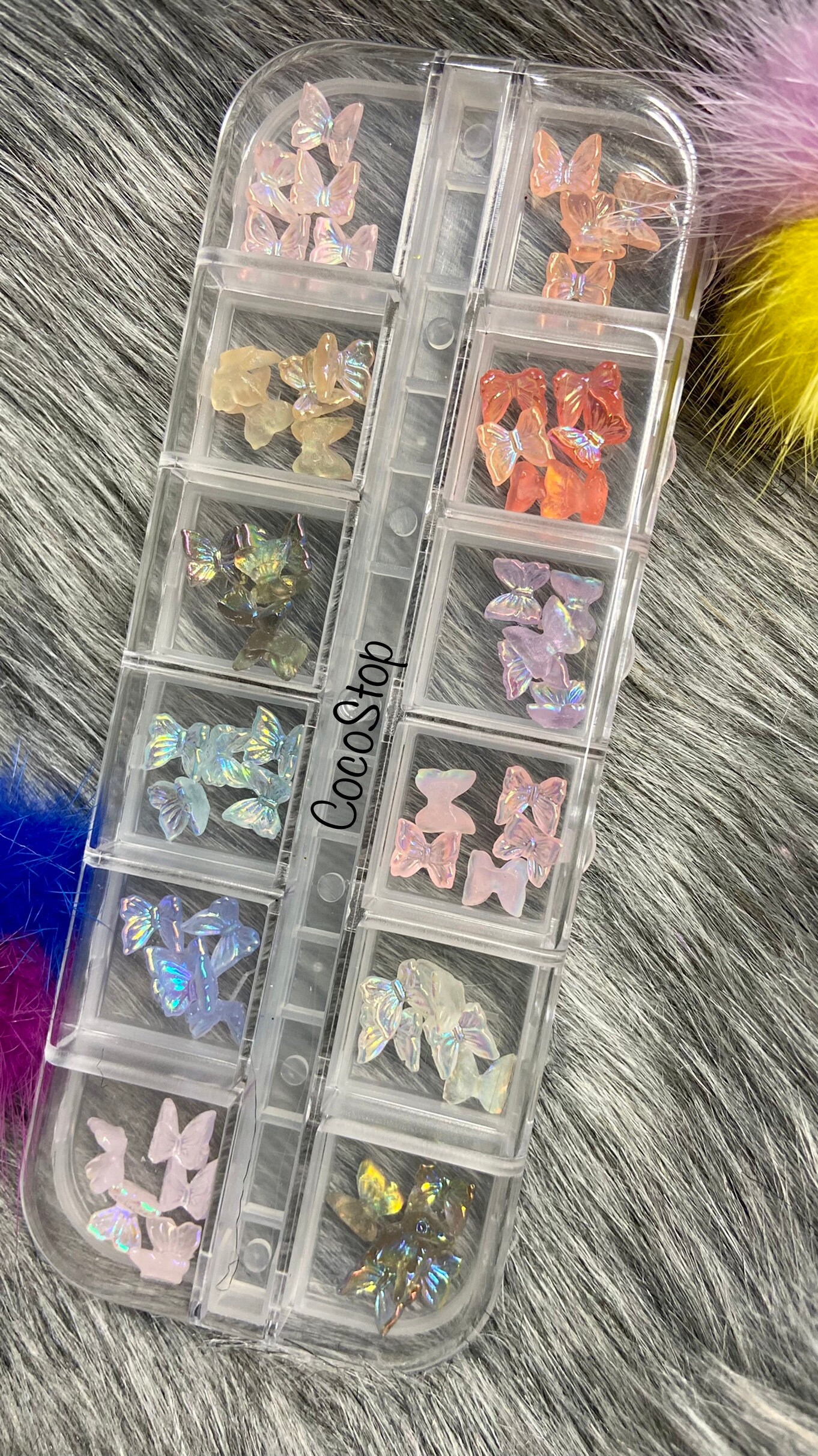 60 Stück Resin Schmetterling 3D Nagel Charms von CocoStop