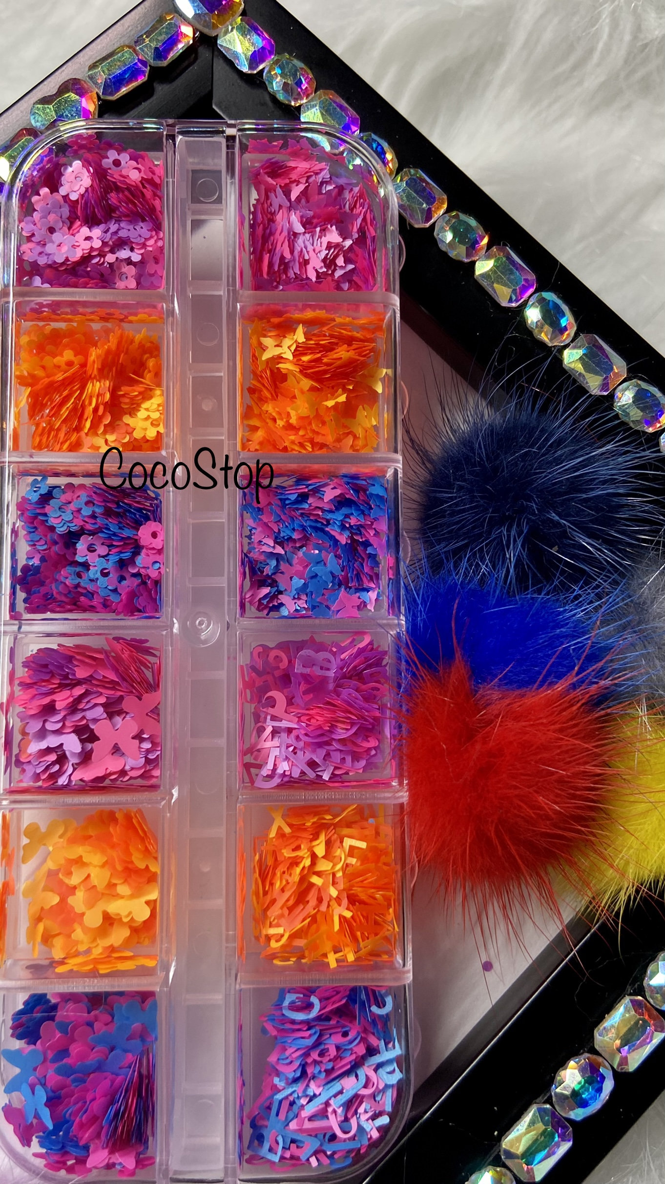 Alphabet Stern Herz Blume Schmetterling Nagel Pailletten Glitzerflocken Alphabet Stern Herz Blume Schmetterling Nagel Pailletten Glitzerflocken von CocoStop