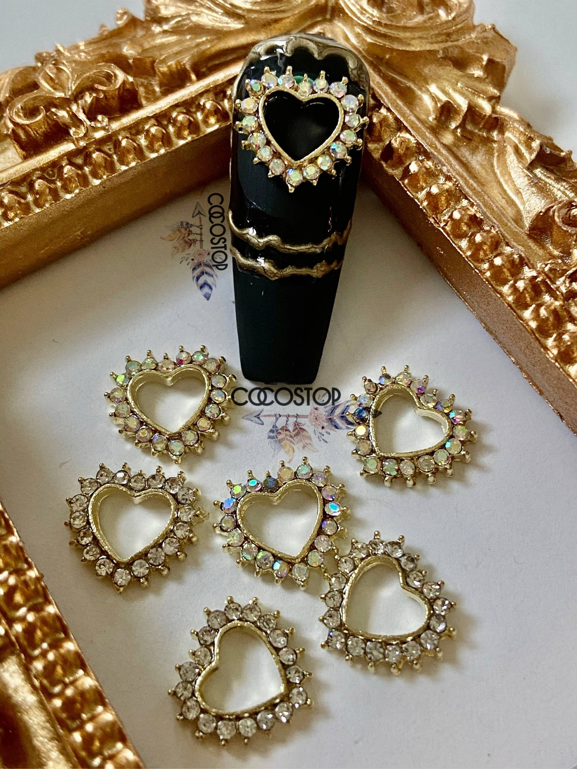Diamant Herz Nagel Schmuck Valentine 3D Charms Nail Art Dekoration Diy Craft von CocoStop