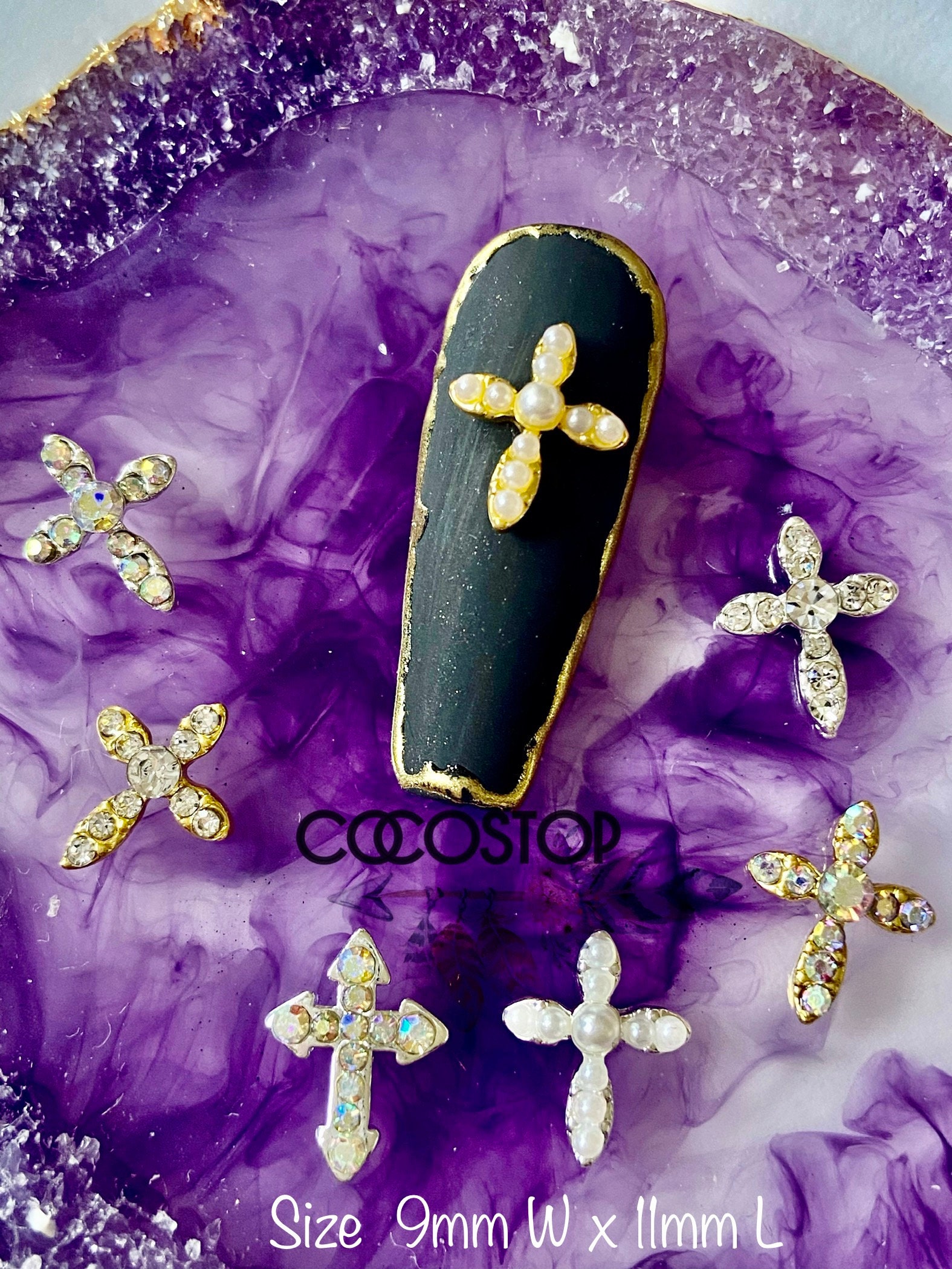 Kristall Kreuz 3D Nagel Charms/Vinta Ll Nail Art Handwerk Kristall Kreuz 3D Nagel Charms/Vinta Ll Nail Art Handwerk von CocoStop