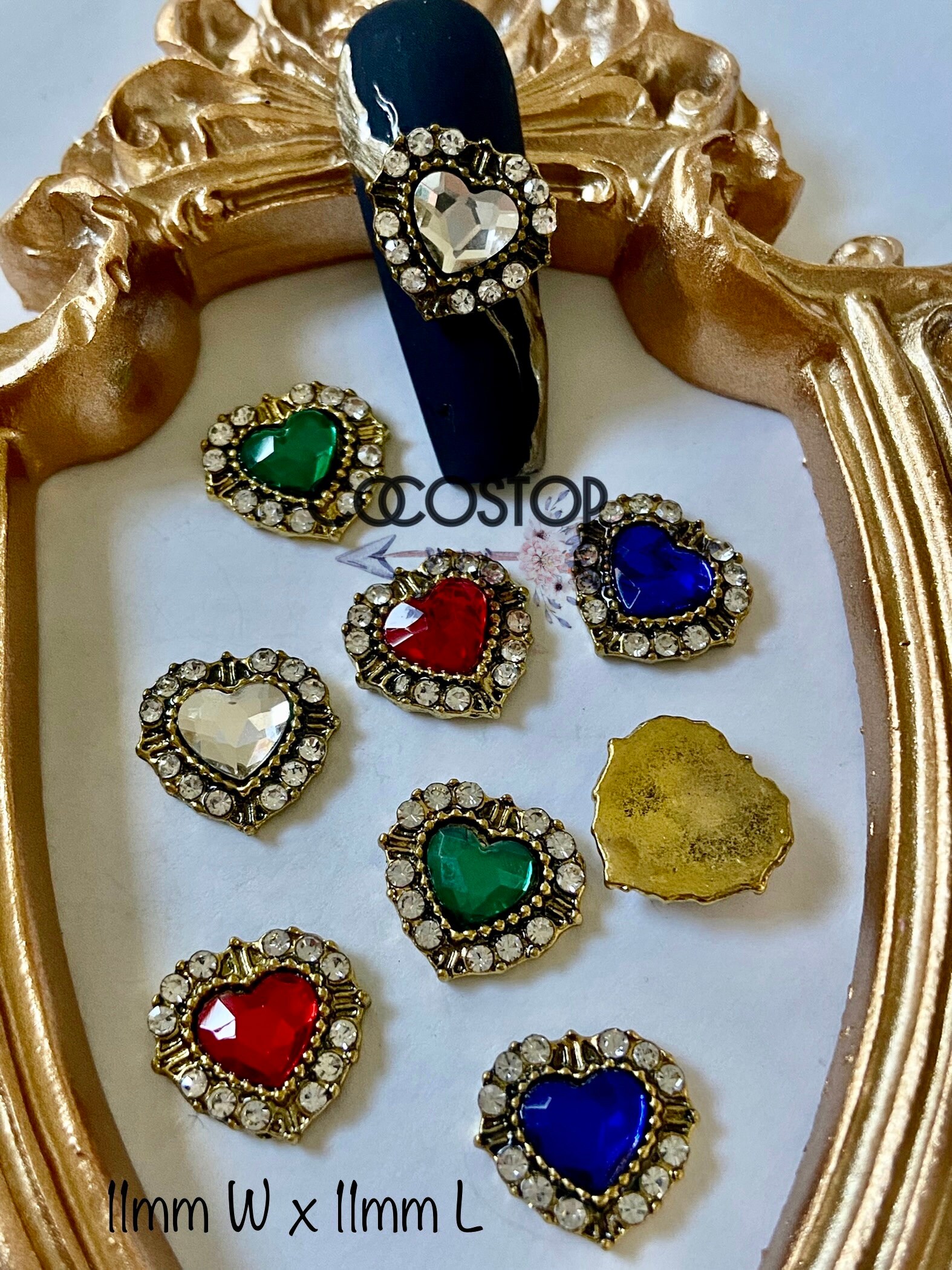 Luxus Herz Valentinstag Nagelschmuck 3D Nagel Charms Für Nail Art Designs Diy Bastelzubehör, Art Luxus Herz Valentinstag Nagelschmuck 3D Nagel Charms Für Nail Art Designs Diy Bastelzubehör, Art von CocoStop