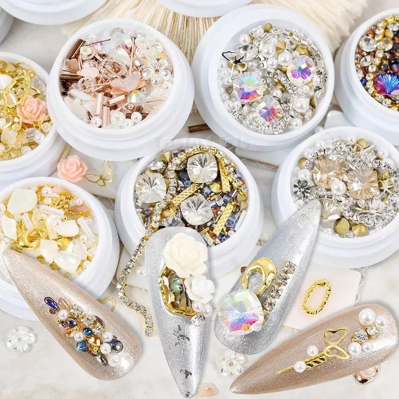 Mix Strass Glas, Charms Nagel, Juwel Diamanten 3D Blumen Nail Art Dekorationen von CocoStop