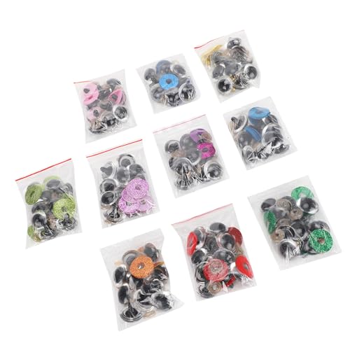 100 Stück Glitzer, Plastiksicherheitsaugen für Plüschspielzeughai Handwerk, DIY Puppenpuppen Machen Accessoires mit Bunten Glitzerscheiben (16MM) von Cocoarm