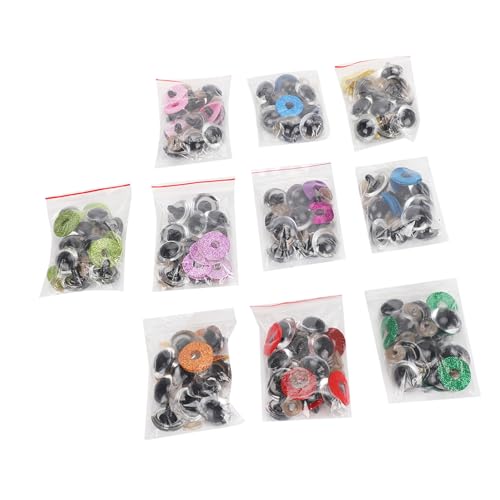 100 Stück Glitzer, Plastiksicherheitsaugen für Plüschspielzeughai Handwerk, DIY Puppenpuppen Machen Accessoires mit Bunten Glitzerscheiben (18MM) von Cocoarm