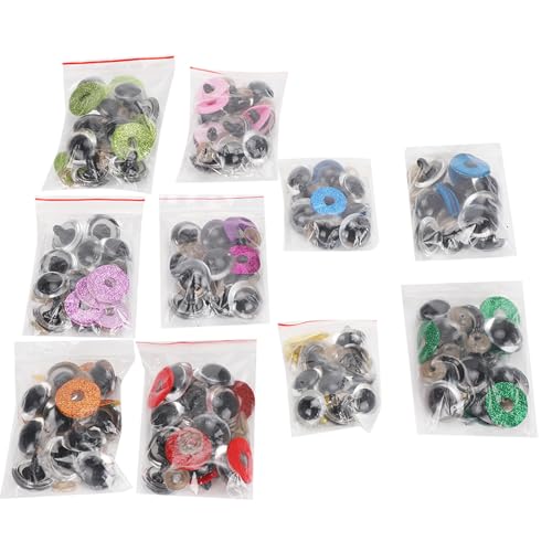 100 Stück Glitzer, Plastiksicherheitsaugen für Plüschspielzeughai Handwerk, DIY Puppenpuppen Machen Accessoires mit Bunten Glitzerscheiben (24MM) von Cocoarm