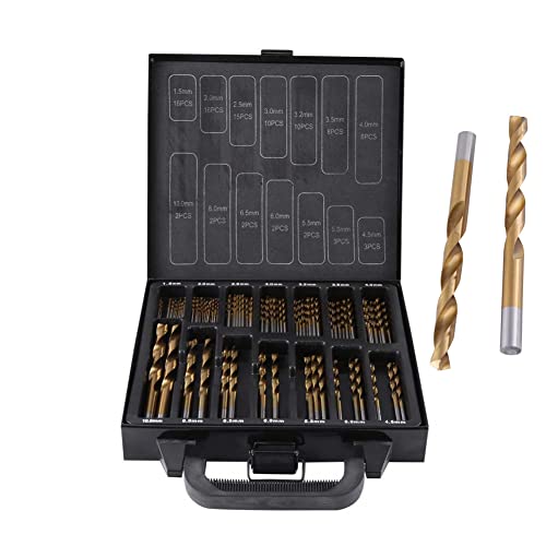 99-teiliges Bohrer Set, 1,5 mm-10 mm Titanbeschichteter Schnellarbeitsstahl HSS-Bohrer Metallbohrer Set Spiralbohrer Bohrersets mit Werkzeugkasten Für Akkuschrauber Bohrmaschine 99-teiliges Bohrer Set, 1,5 mm-10 mm Titanbeschichteter Schnellarbeitsstahl HSS-Bohrer Metallbohrer Set Spiralbohrer Bohrersets mit Werkzeugkasten Für Akkuschrauber Bohrmaschine von Cocoarm